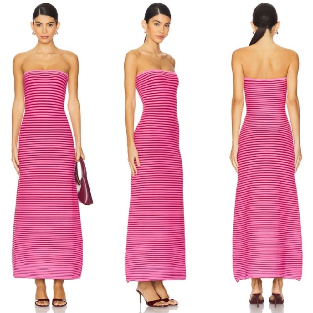 The Wolf Gang Sunmor Knit Maxi Dress In Candy Stripe NWT Size Medium Bodycon - Picture 2 of 15